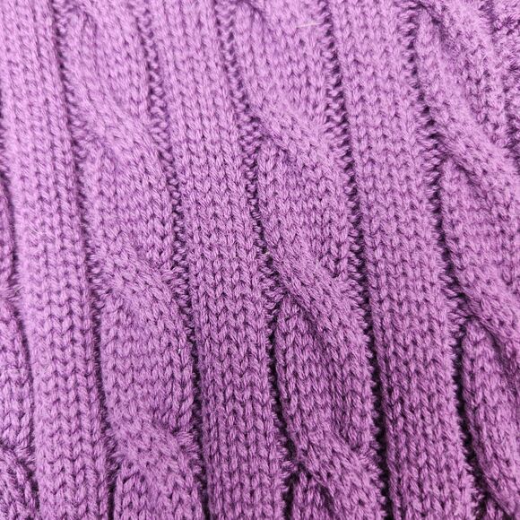 LL Bean Cardigan Sweater Women M Cable Knit Front Button Up Outdoors Urban Hiker - Picture 3 of 8